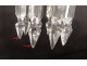 Pair candelabra candlesticks 3 lights crystal pendants Baccarat Medallion XXth