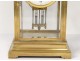 Pendulum cage golden brass beveled glasses Japy Frères french clock XIXth c.