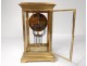 Pendulum cage golden brass beveled glasses Japy Frères french clock XIXth c.