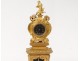 Clock of parquet miniature bronze gilt angelot agate mousse clock XIX