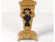 Clock of parquet miniature bronze gilt angelot agate mousse clock XIX