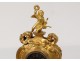 Clock of parquet miniature bronze gilt angelot agate mousse clock XIX