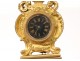 Clock of parquet miniature bronze gilt angelot agate mousse clock XIX