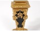 Clock of parquet miniature bronze gilt angelot agate mousse clock XIX