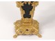 Clock of parquet miniature bronze gilt angelot agate mousse clock XIX