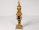 Clock of parquet miniature bronze gilt angelot agate mousse clock XIX