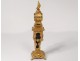 Clock of parquet miniature bronze gilt angelot agate mousse clock XIX