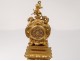 Clock of parquet miniature bronze gilt angelot agate mousse clock XIX