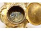 Clock of parquet miniature bronze gilt angelot agate mousse clock XIX