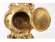 Clock of parquet miniature bronze gilt angelot agate mousse clock XIX