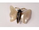 Small brooch miniature butterfly mother-of-pearl gold jewelry 20th century