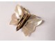 Small brooch miniature butterfly mother-of-pearl gold jewelry 20th century