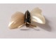 Small brooch miniature butterfly mother-of-pearl gold jewelry 20th century