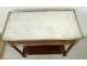 Small console Louis XVI mahogany marble white gilt bronze XIXth century