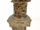 Oil lamp porcelain woman flowers vine bronze gilt Napoleon III XIXth