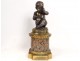 Sculpture bronze young child First grief Sévénier Paris marble XIXth c.