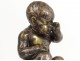 Sculpture bronze young child First grief Sévénier Paris marble XIXth c.