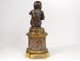 Sculpture bronze young child First grief Sévénier Paris marble XIXth c.