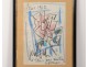 Drawing Gen Paul fleur Rose Paris 1962 dedication All my best wishes XXè