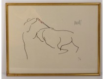 Lithograhie Raymond Moretti scene corrida torero matador bull 54/99 XXè