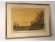 Lithograph Jean Carzou landscape character city trees 1959 20th century