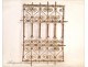 Window grille Moroccan wrought iron and painted wood, twentieth