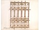Window grille Moroccan wrought iron and painted wood, twentieth