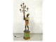 Torchiere 5 lights wood carved polychrome Negro Italy metal 20th century