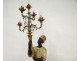 Torchiere 5 lights wood carved polychrome Negro Italy metal 20th century
