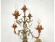 Torchiere 5 lights wood carved polychrome Negro Italy metal 20th century