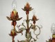 Torchiere 5 lights wood carved polychrome Negro Italy metal 20th century