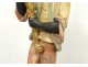 Torchiere 5 lights wood carved polychrome Negro Italy metal 20th century