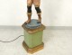Torchiere 5 lights wood carved polychrome Negro Italy metal 20th century