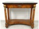 Console Empire mahogany columns bronze balls marble gray table XIXth century
