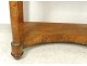 Console Empire mahogany columns bronze balls marble gray table XIXth century