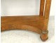 Console Empire mahogany columns bronze balls marble gray table XIXth century