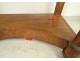 Console Empire mahogany columns bronze balls marble gray table XIXth century