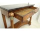 Console Empire mahogany columns bronze balls marble gray table XIXth century