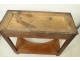 Console Empire mahogany columns bronze balls marble gray table XIXth century