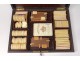 Box with mahogany game inlay brass Napoleon III XIX