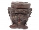 Tobacco box carved wood Black Forest head dog cigar knot XIXth century