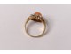 Gold ring 14 carat coral small pearls gold ring 3,84gr XXth century