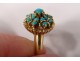 Sterling silver ring 18 caratts coral gold ring 7,94gr 20th century