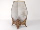 Frosted crystal vase Baccarat gilding swan crown brass Art Nouveau XIXth c.