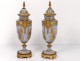Pair of cassettes porcelain Sèvres scene galante castle Tuileries XXème