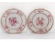 Pair dishes porcelain dishes Company Indes family pink flowers eighteenth