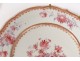 Pair dishes porcelain dishes Company Indes family pink flowers eighteenth