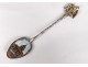 Sterling silver enamelled spoon Empereur Napoléon Ier blazon Paris XXème
