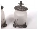 Pair small bottles crystal silver filigree foliage nineteenth century