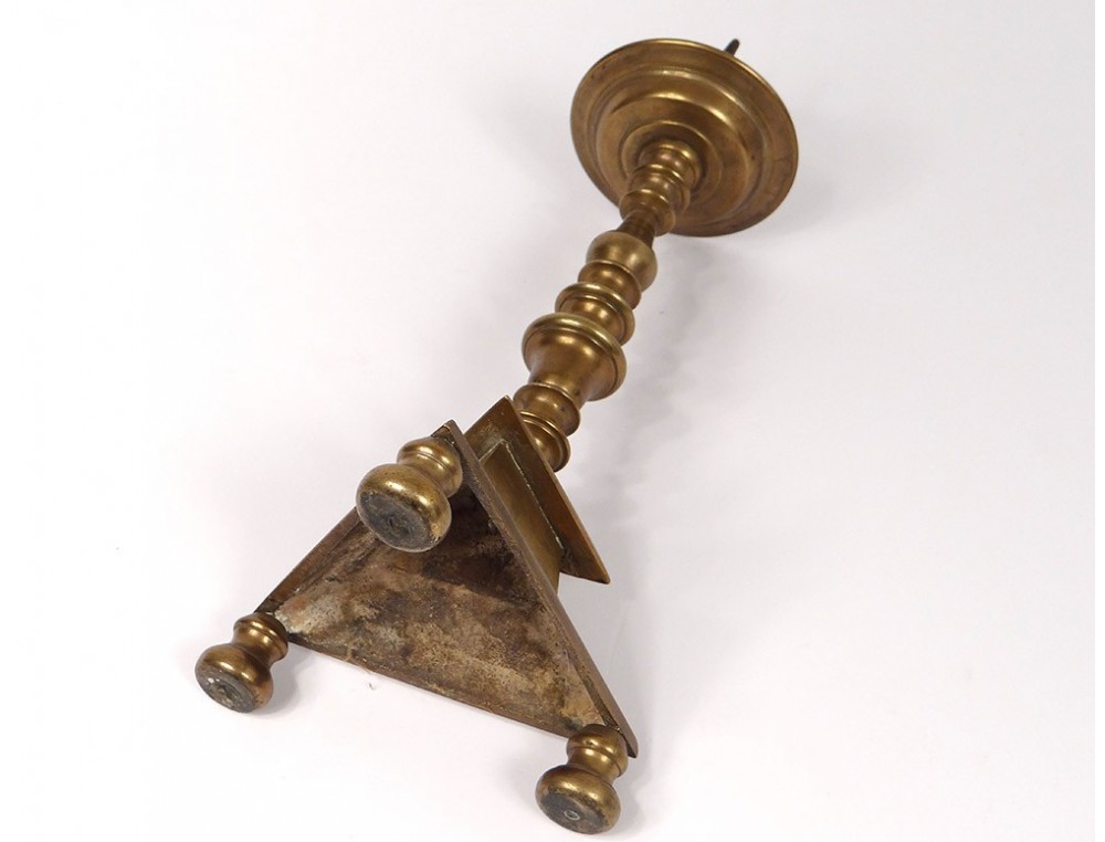 LAMPE EN BRONZE DORÉ ANCIEN PIQUE-CIERGE XIXème EUR 68,00 - FR